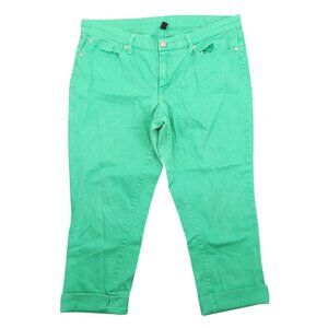 Women's Gap Kelly Green Cropped Denim Pants Skinny Crop Fit Size 12/31 Jeans
